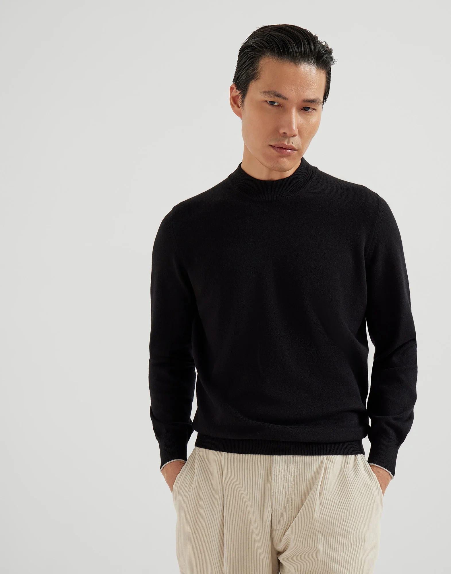 Cashmere mock neck sweater - 1