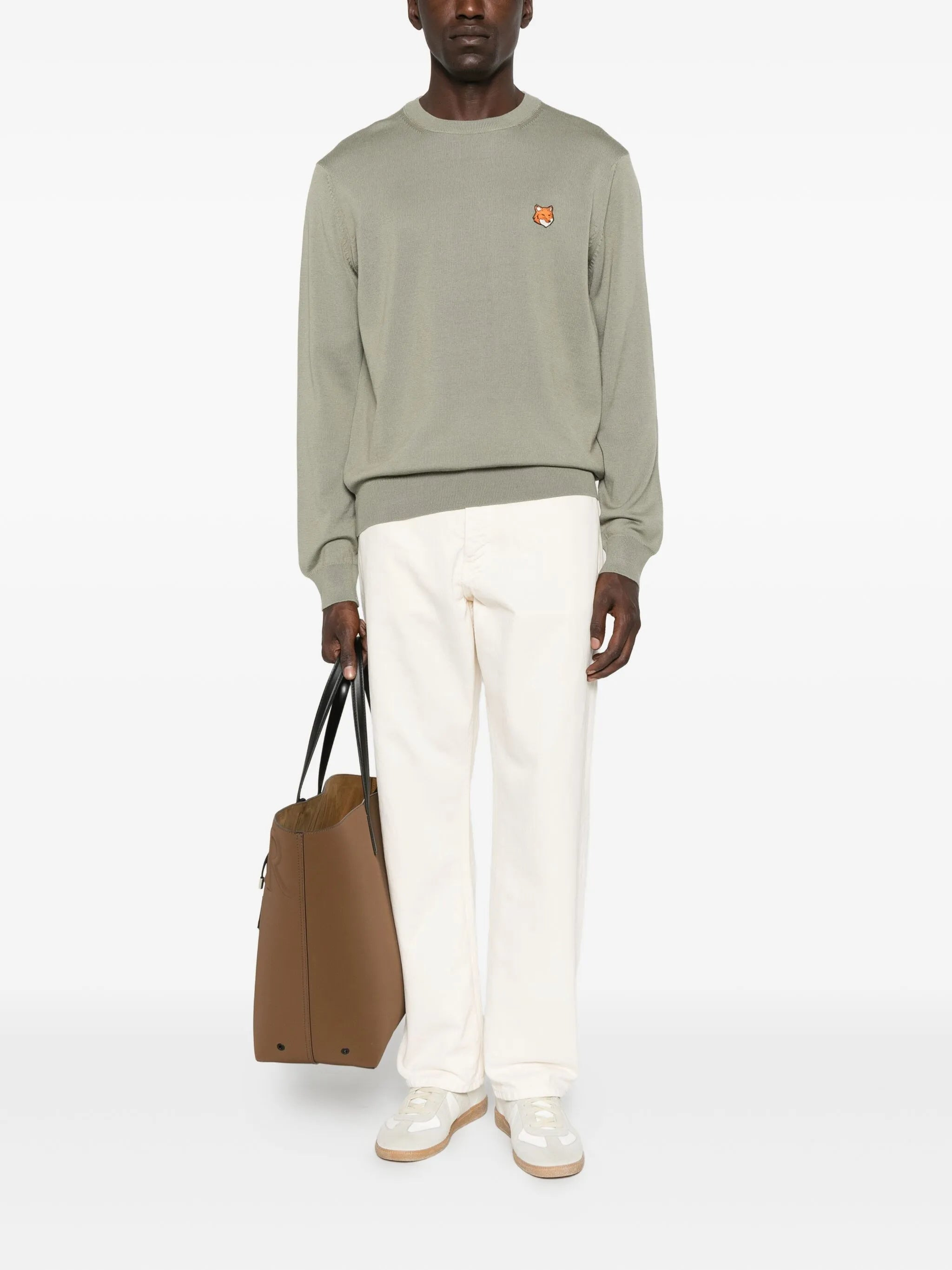 Maison Kitsuné Fox-embroidered Crew-neck Sweater - 4