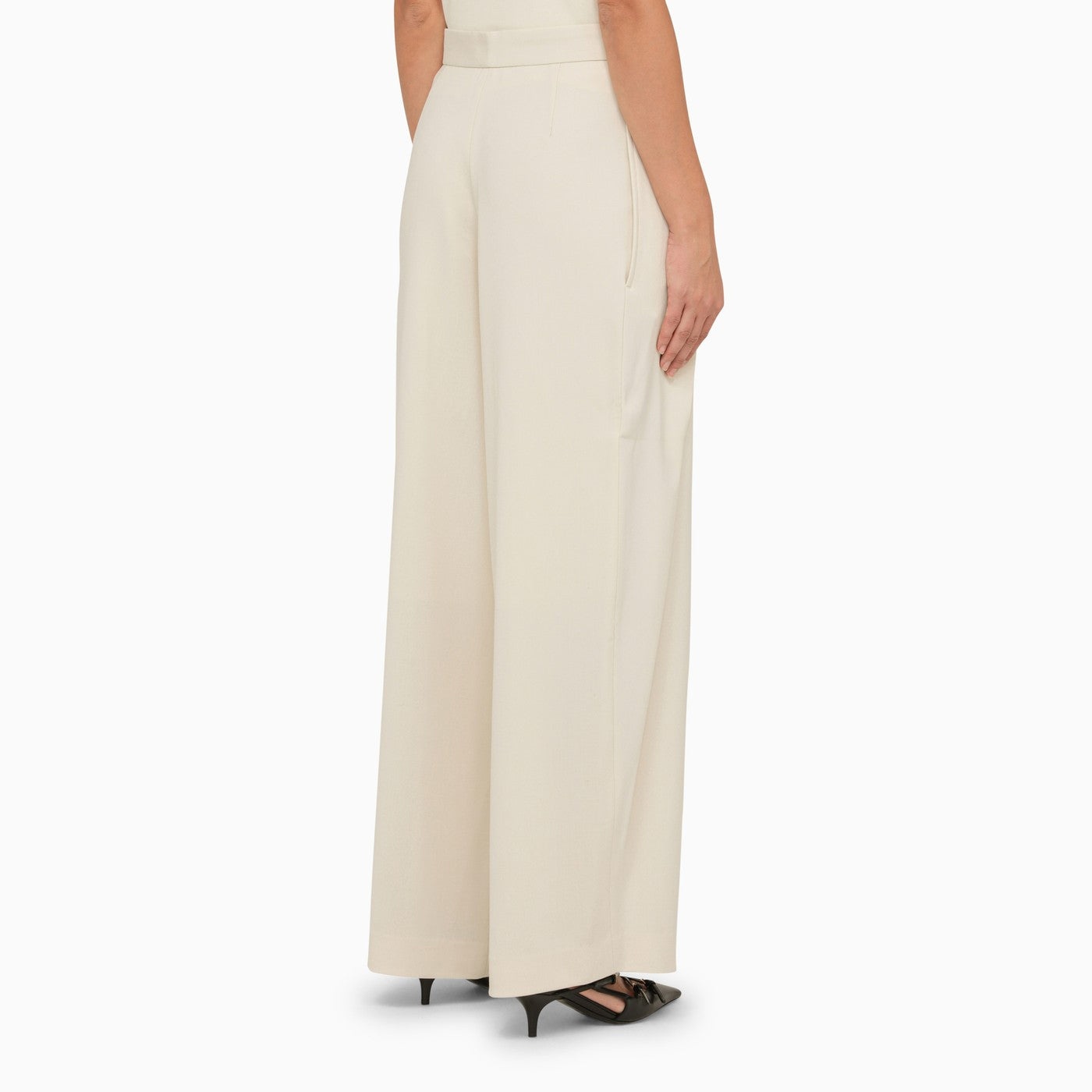 Ami Paris Ivory Trousers With Belt - 4