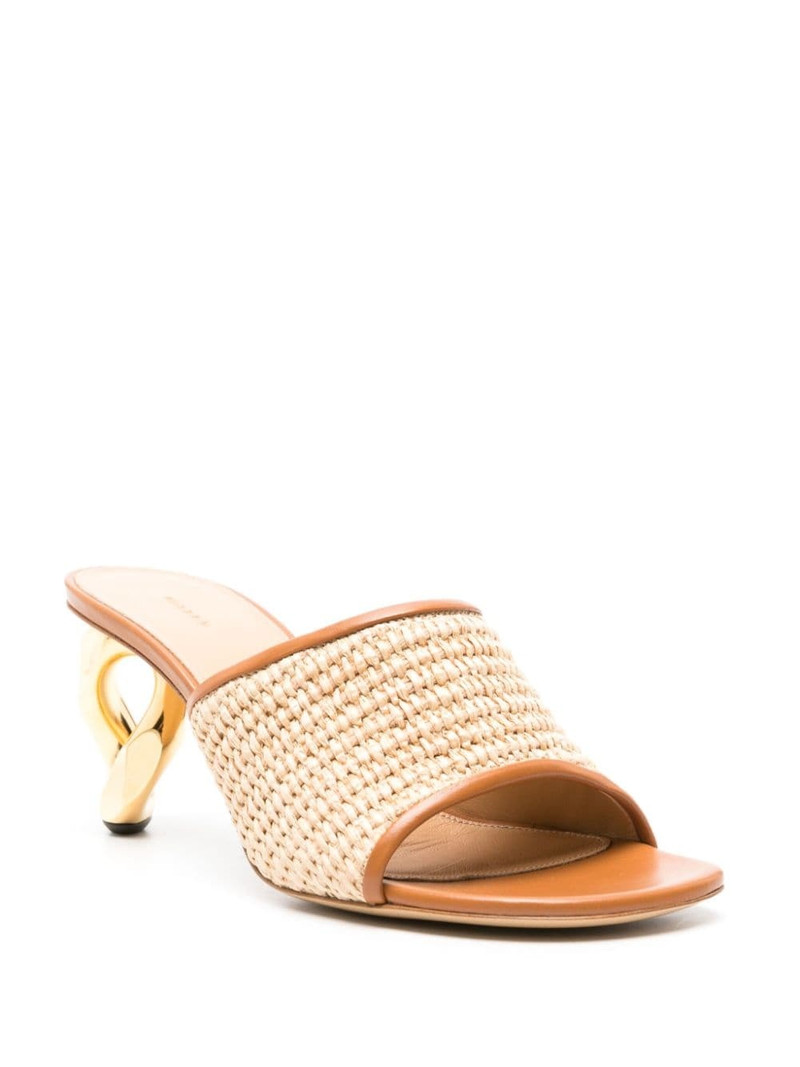 JW Anderson Chain-heel raffia-woven mules outlook