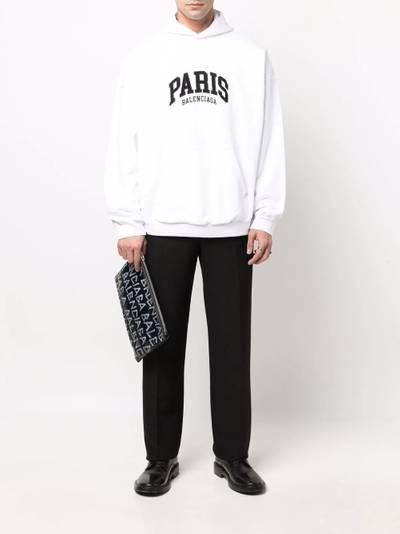 BALENCIAGA Paris logo embroidered hoodie outlook