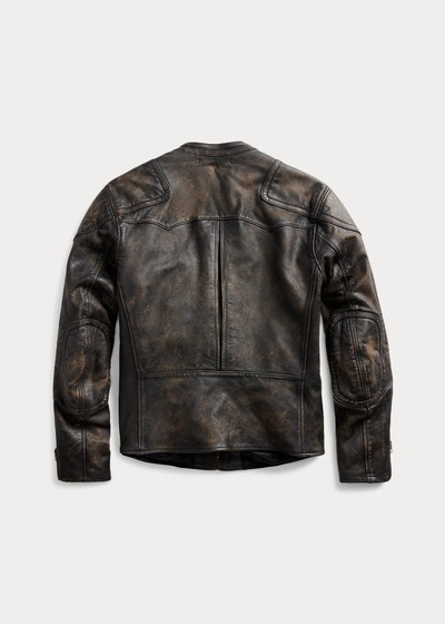 RRL by Ralph Lauren Slim Fit Leather Moto Jacket outlook