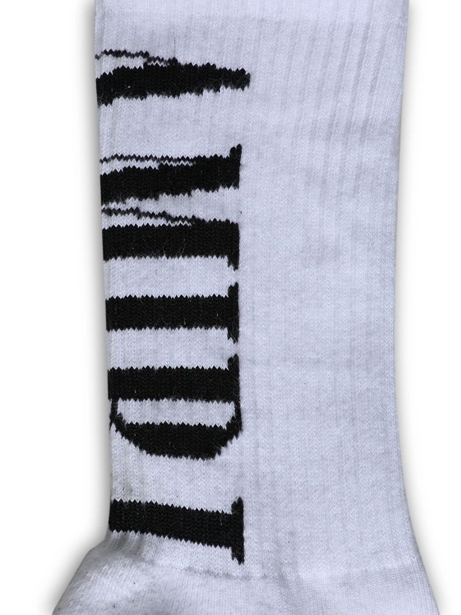 Socks With Vertical Logo White And Black - 3