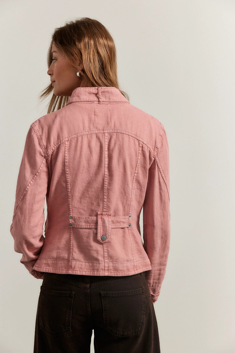 FREE PEOPLE We The Free Laurie Washed Cotton-Linen Jacket outlook