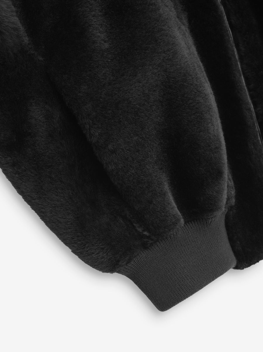 Shearling Hooded Bomber - 4
