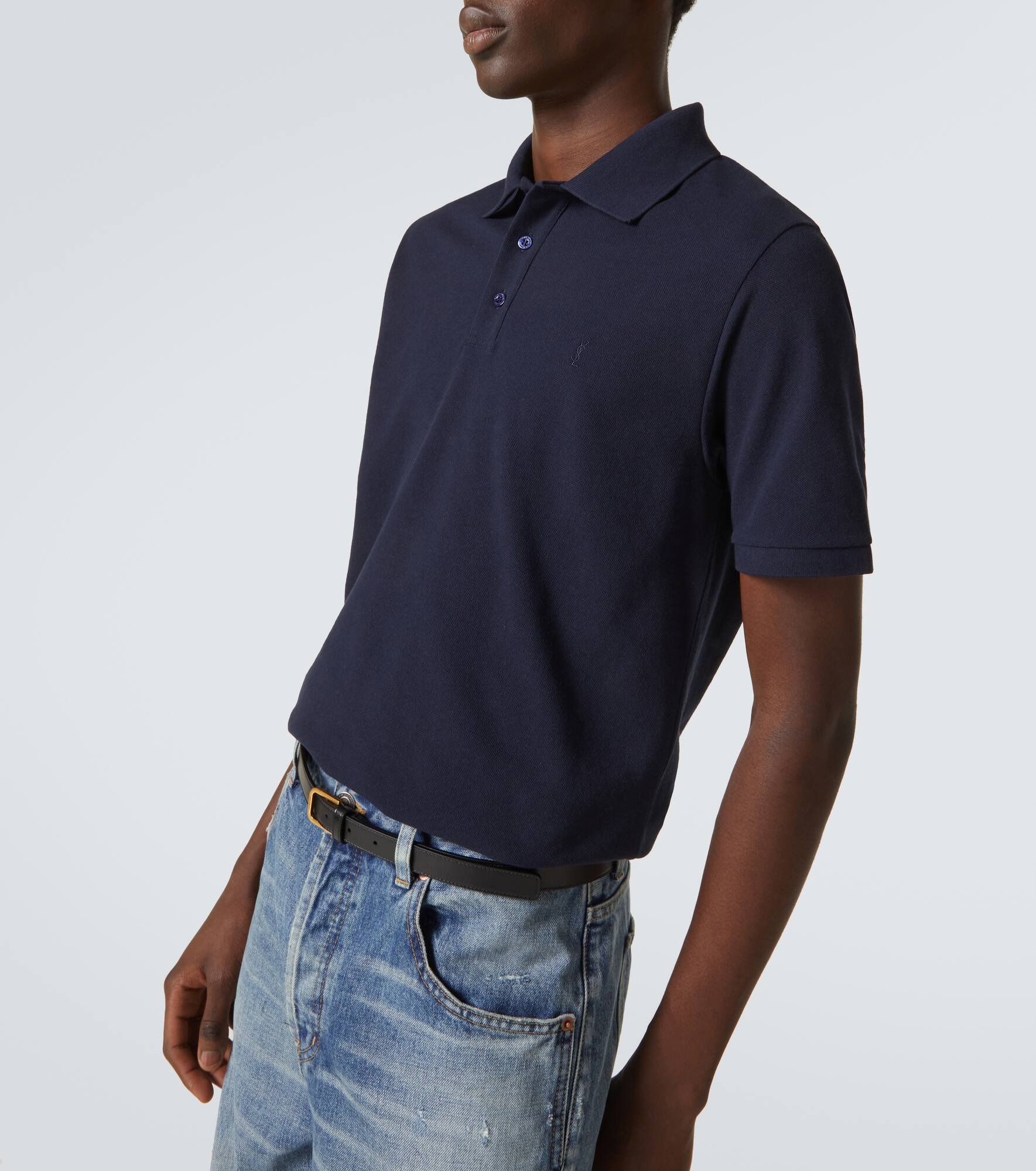 Cotton-blend polo shirt - 5