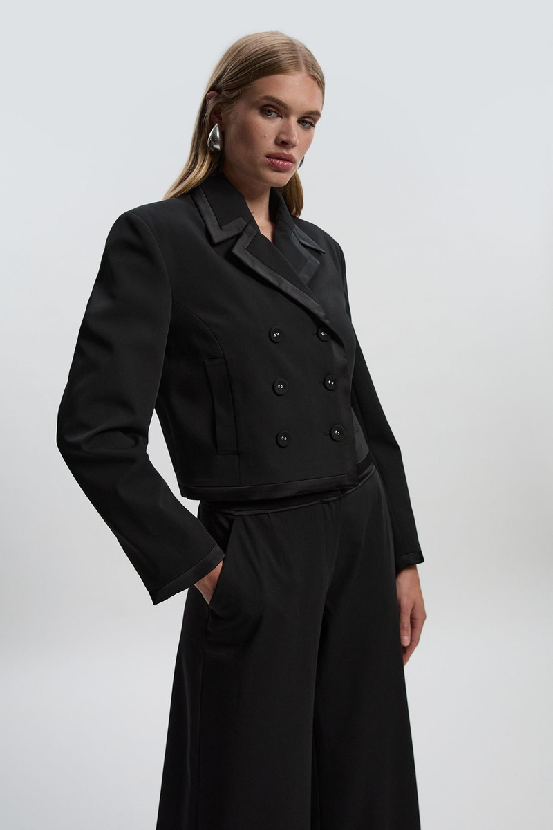 KAREN MILLEN Tailored Tux Fitted Double Breasted Jacket outlook