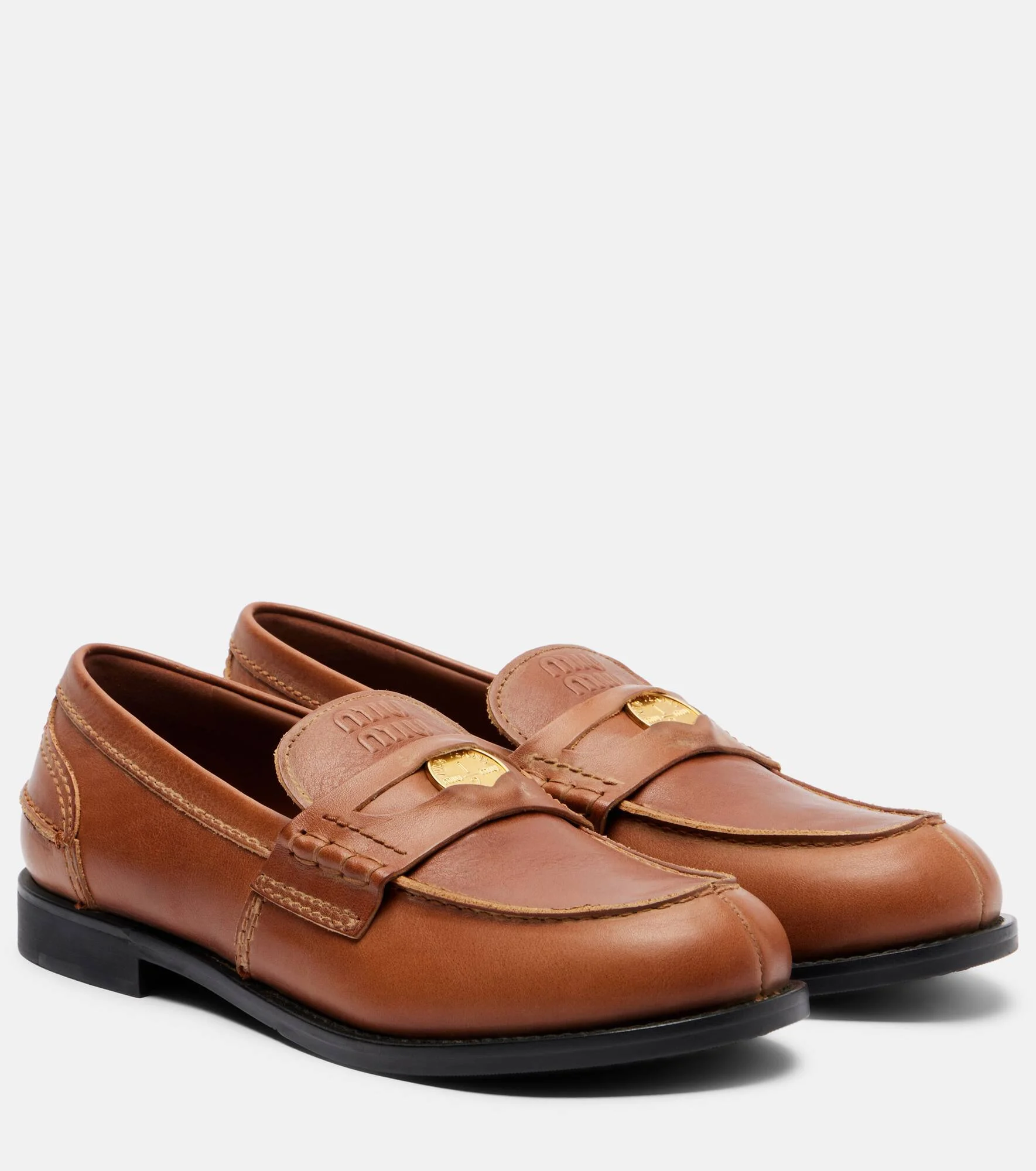 Leather penny loafers - 1