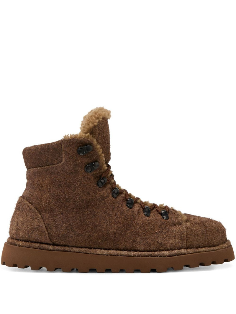 Pallottola shearling lace-up boots 1