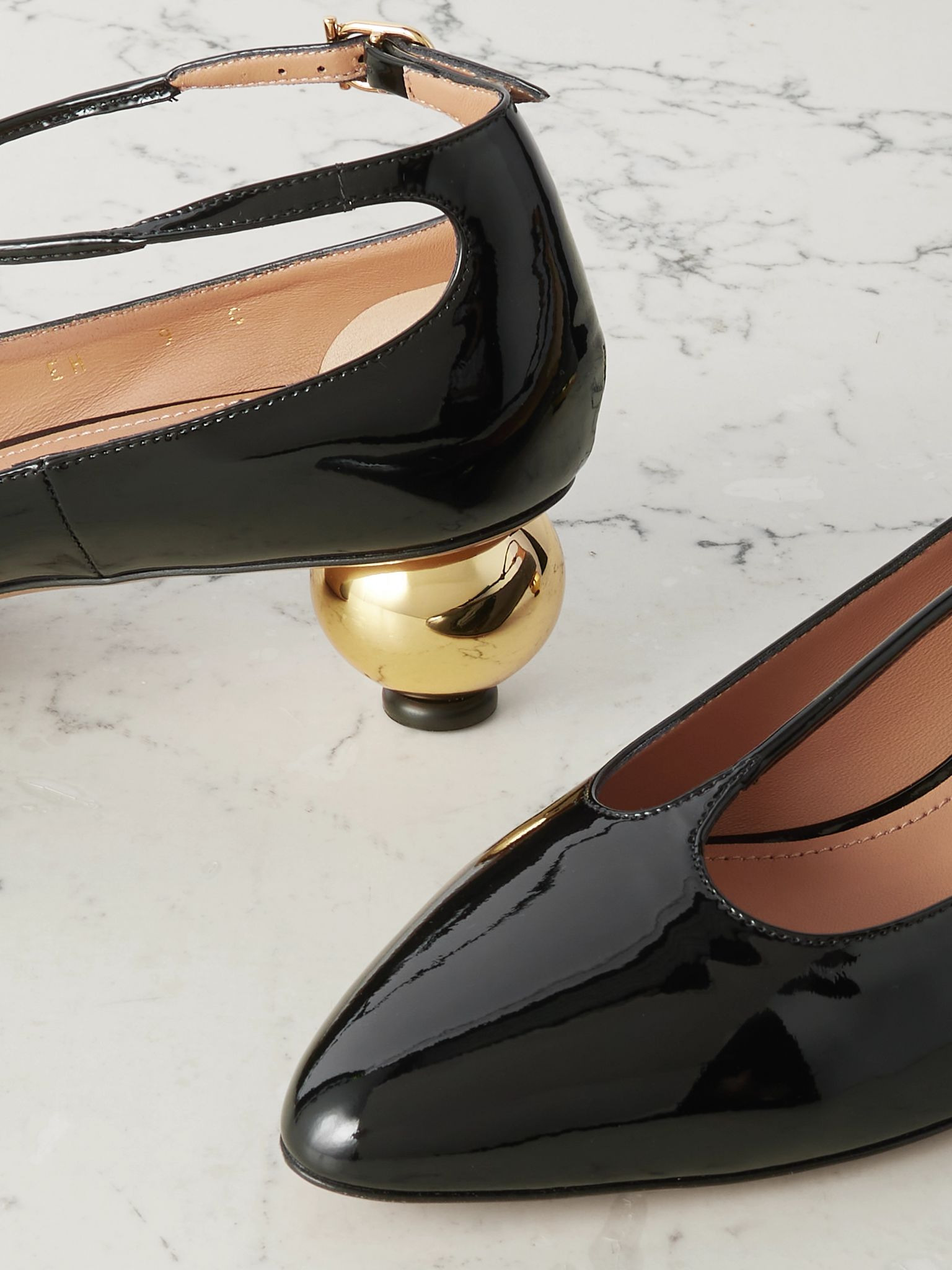 Tania patent-leather Mary Jane pumps Black - 4