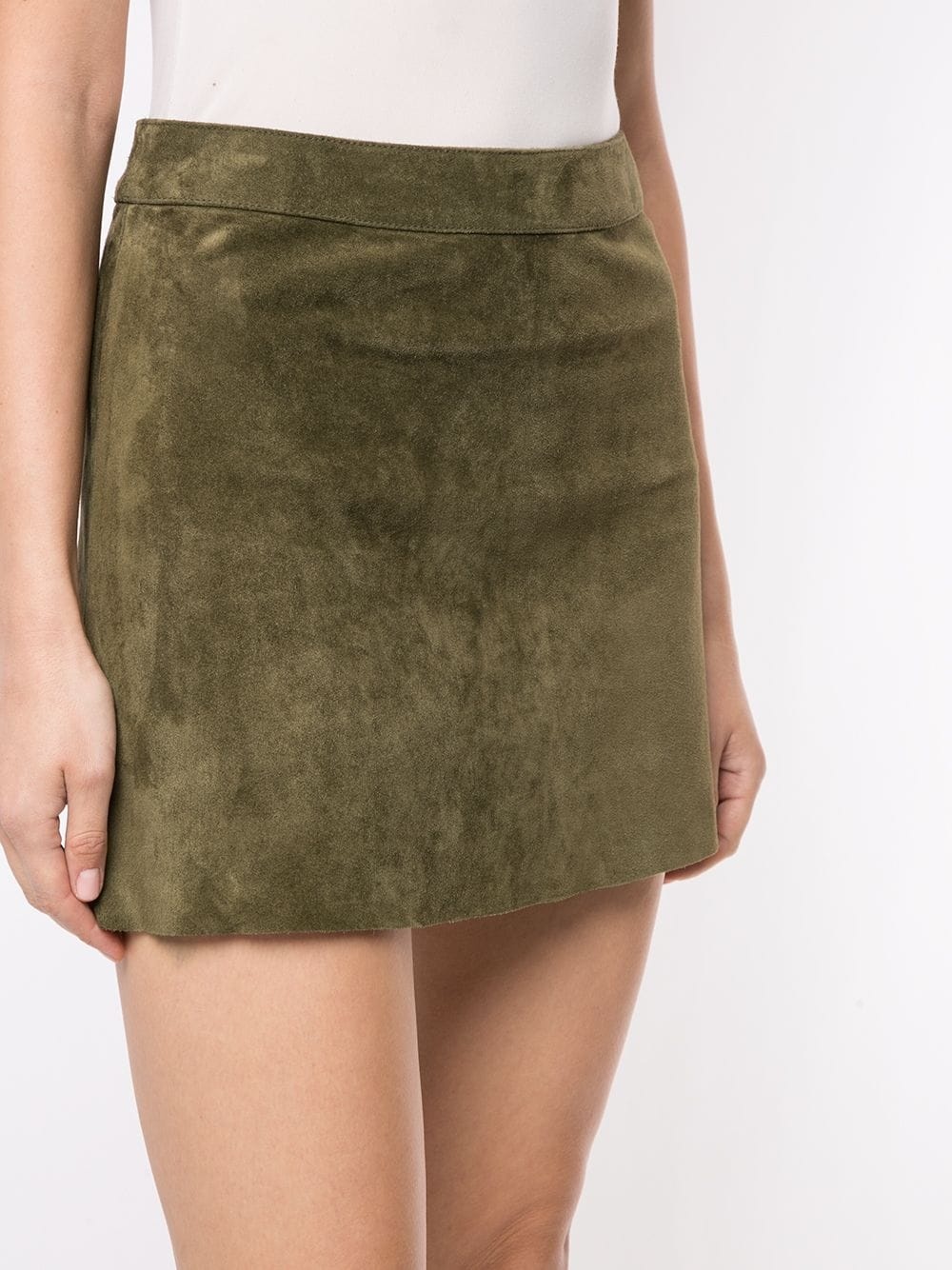 suede trapeze mini skirt - 5