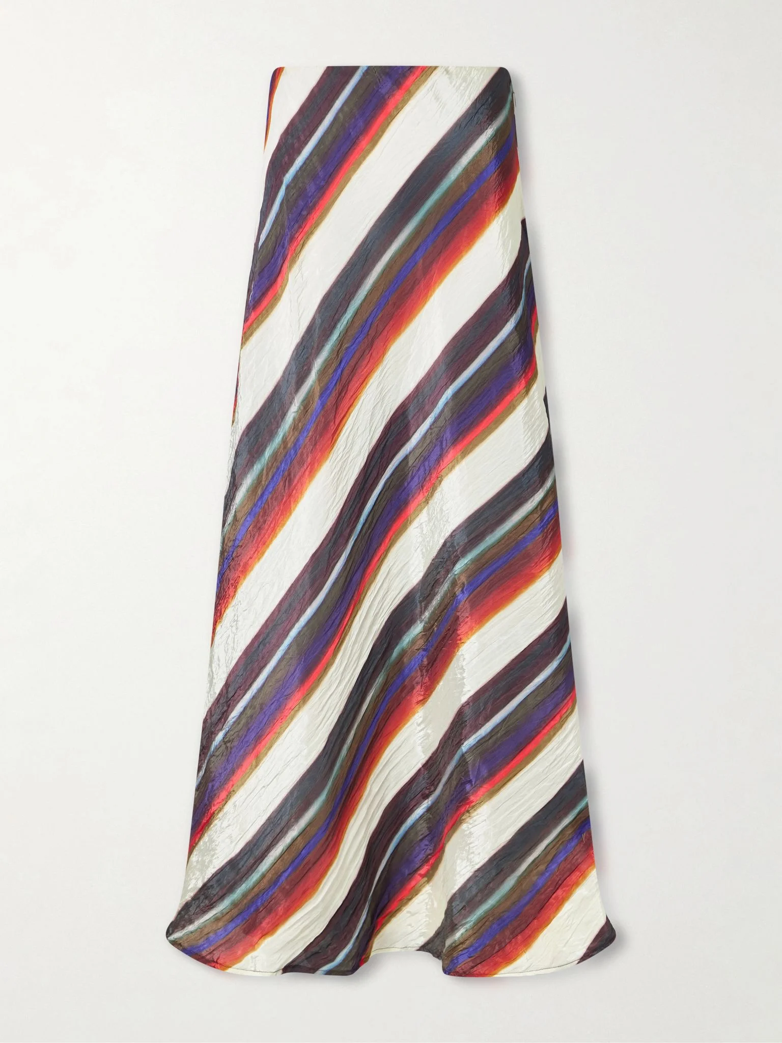 Morris striped crinkle-satin maxi skirt Multi - 1