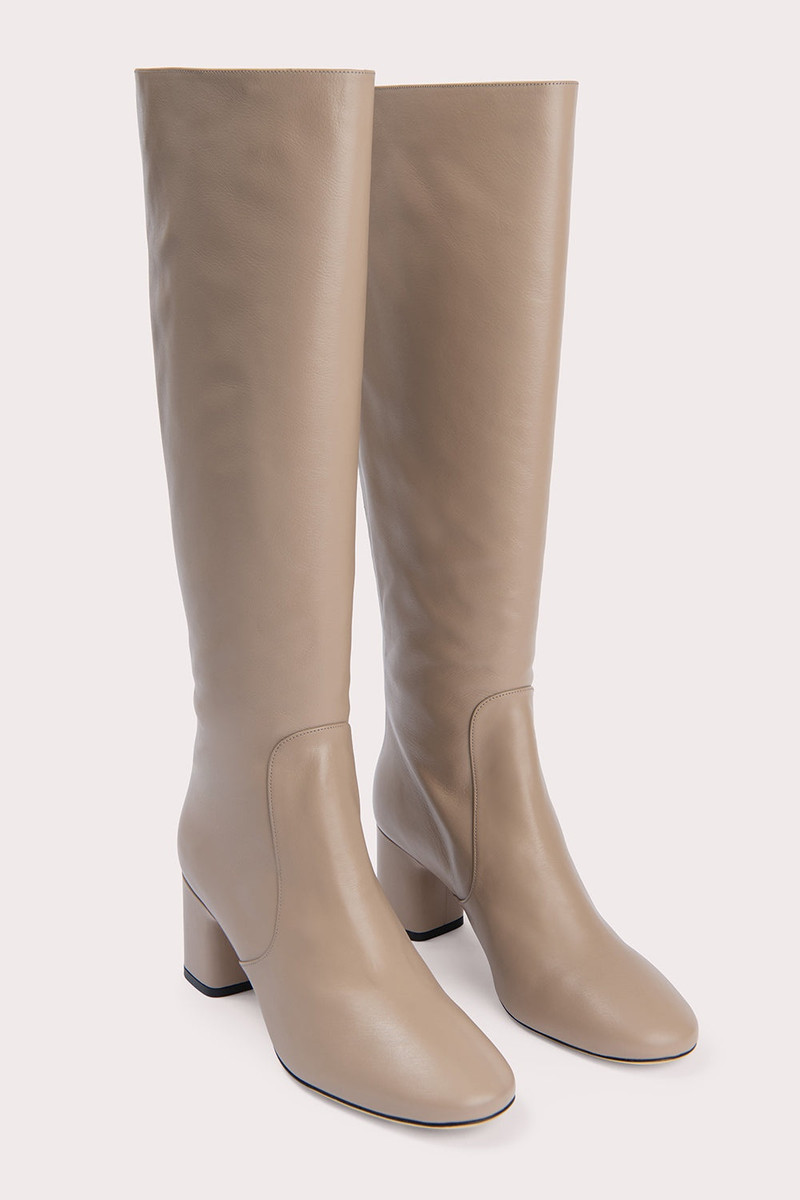 BY FAR Miller Taupe Nappa Leather outlook