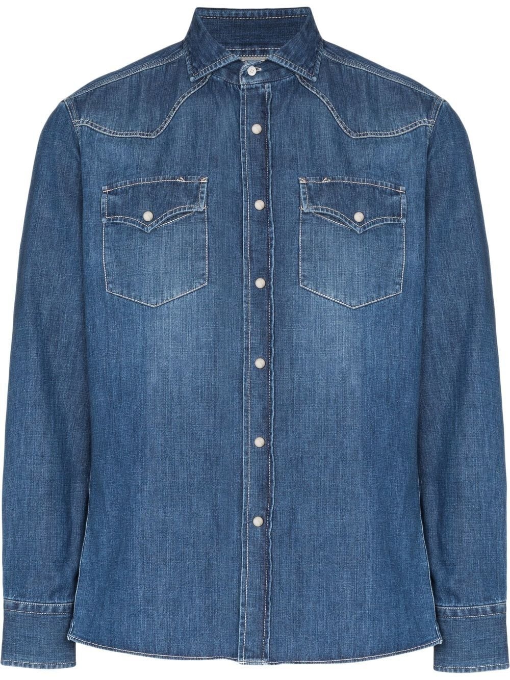 long-sleeved denim shirt - 1