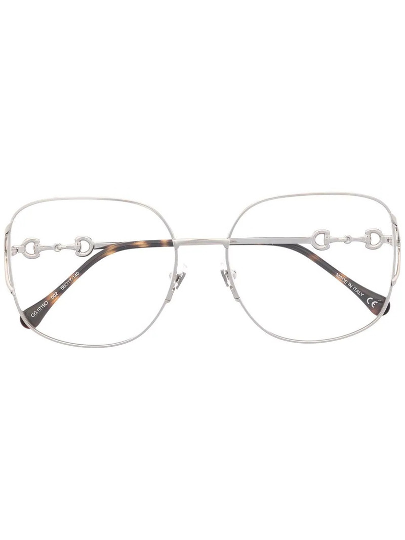 tortoiseshell-effect oversize-frame glasses 1