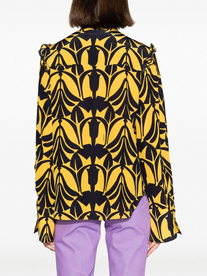 Ascot floral-pattern silk shirt 4
