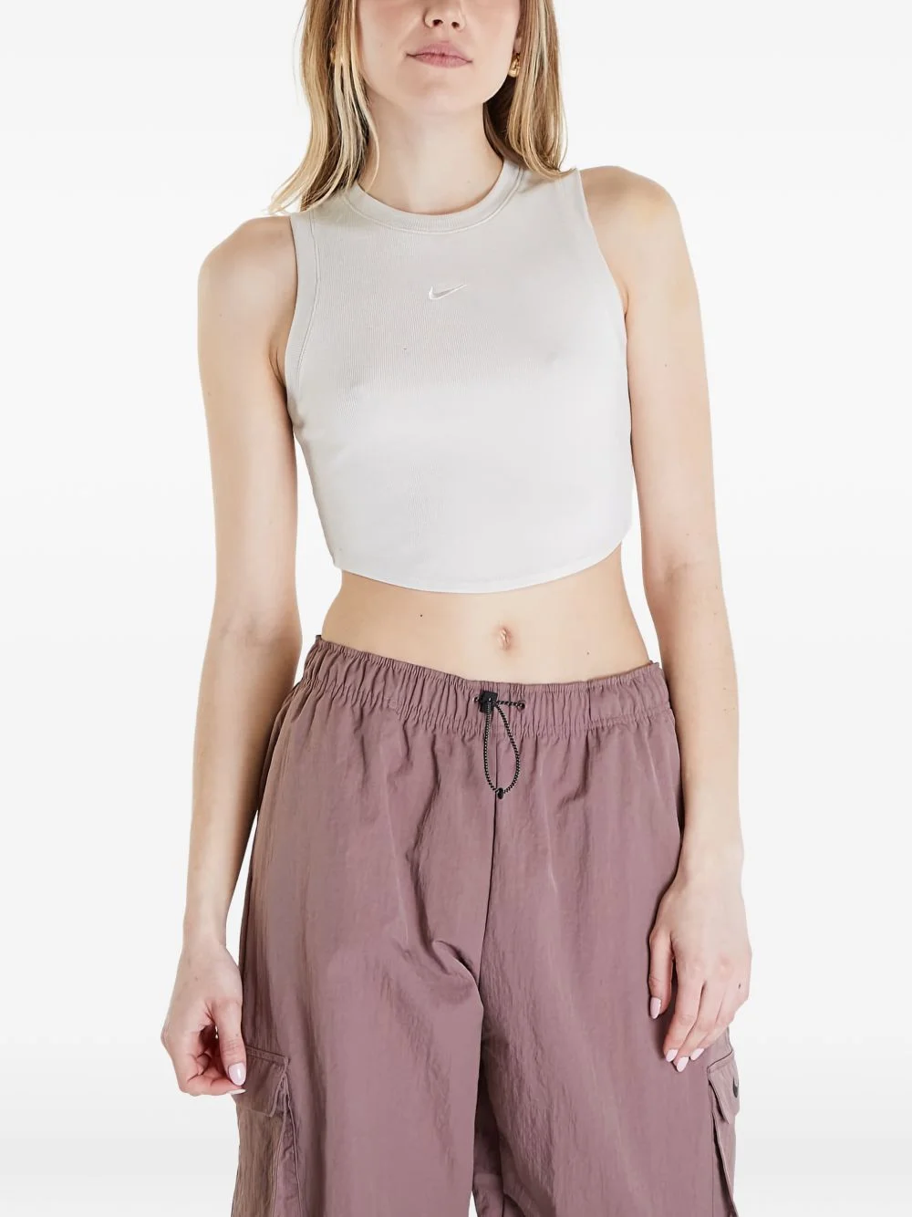 ribbed cropped tank top - 1