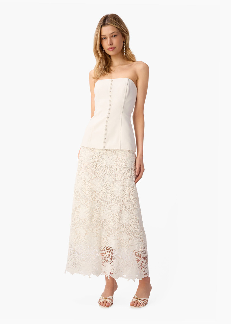 IMOGENE STRAPLESS DRESS MACADAMIA 1