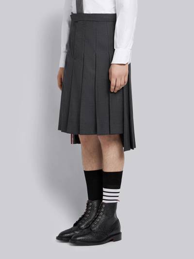 Thom Browne Dark Grey Super 120's Twill Classic Rise Pleated Skirt outlook