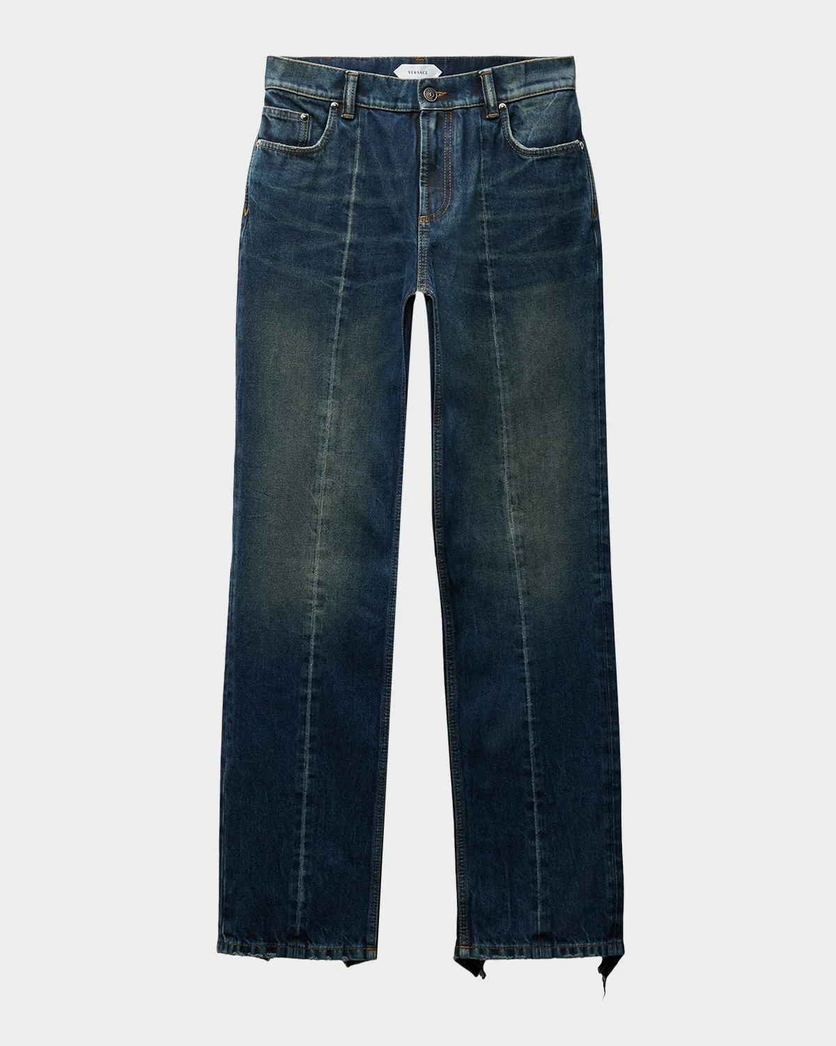 Distressed Straight-Leg Jeans - 1