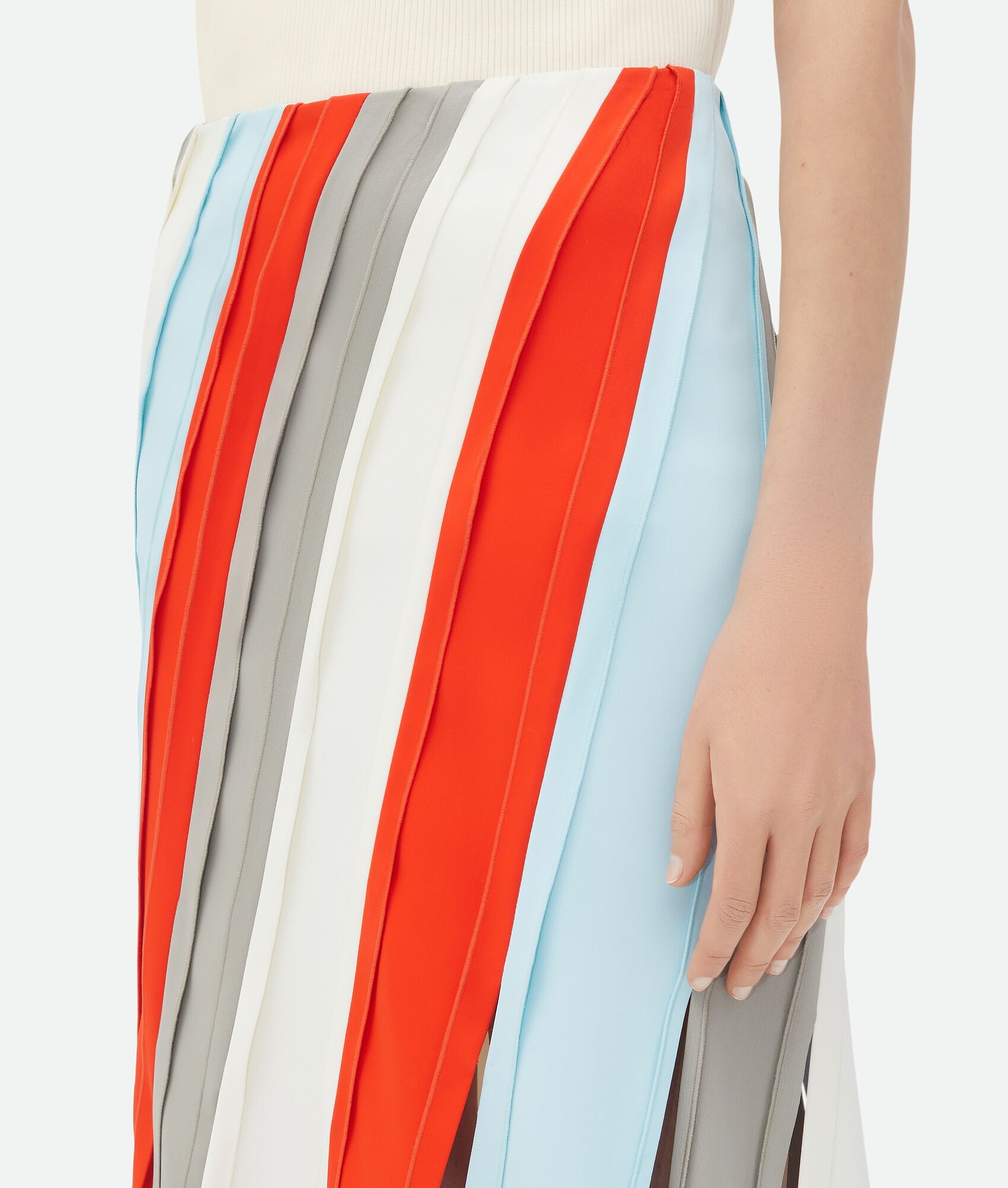 Fluid Viscose Stripe Skirt - 5