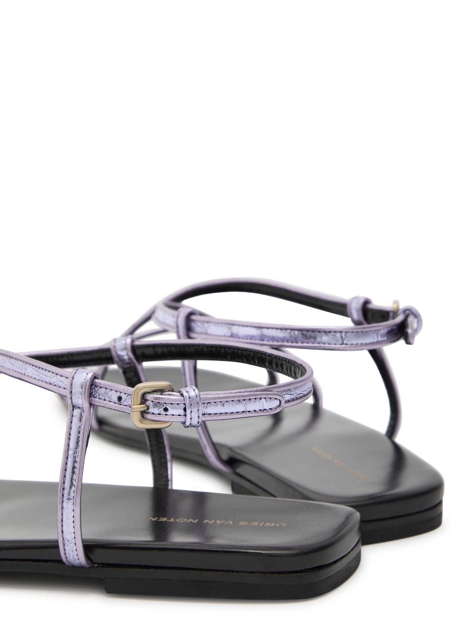 Dries Van Noten Metallic Leather Sandals - 4