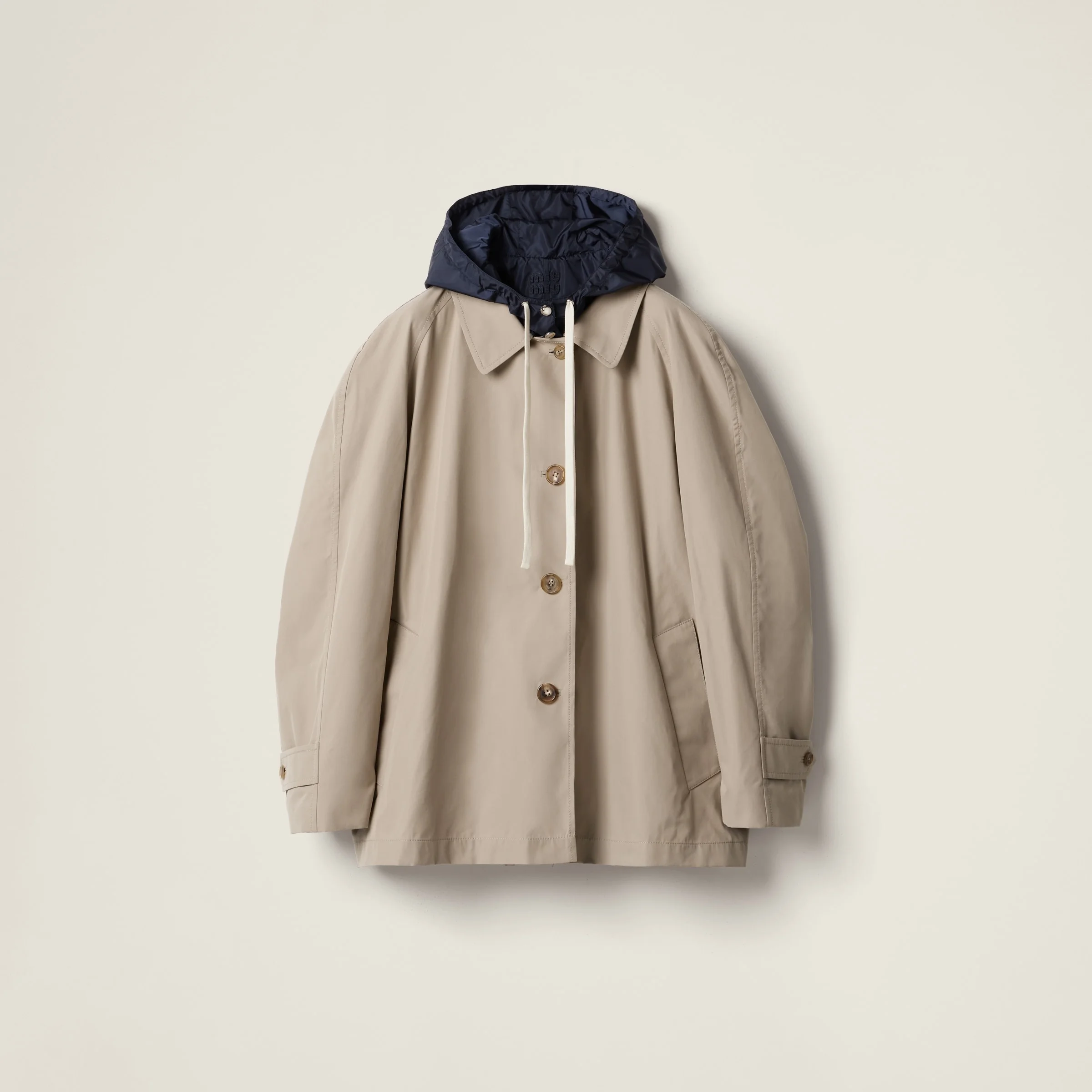 Panama cotton and technical pongé blouson jacket - 1