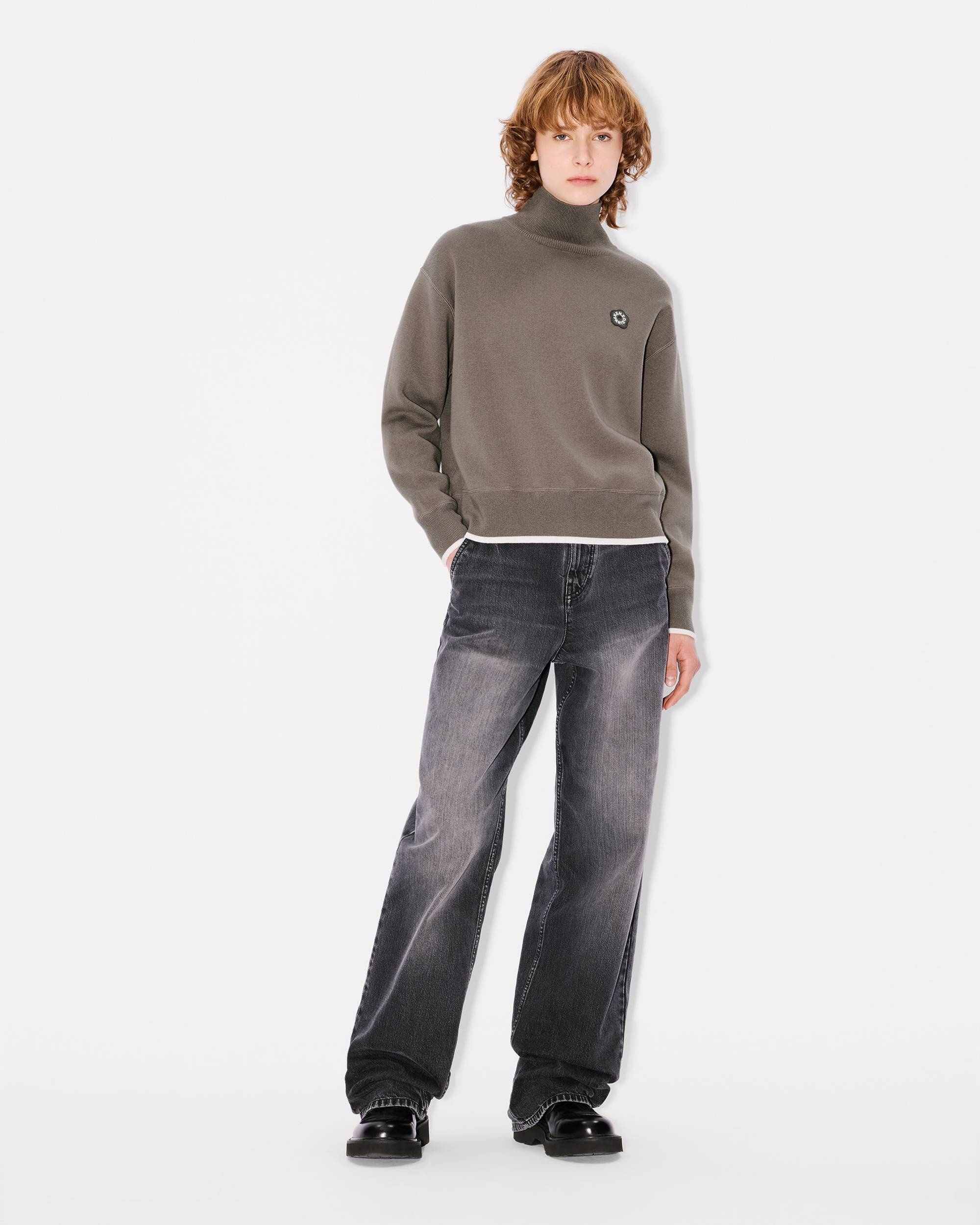 'Boke Flower 2.0' embroidered high neck jumper in cotton wool - 5