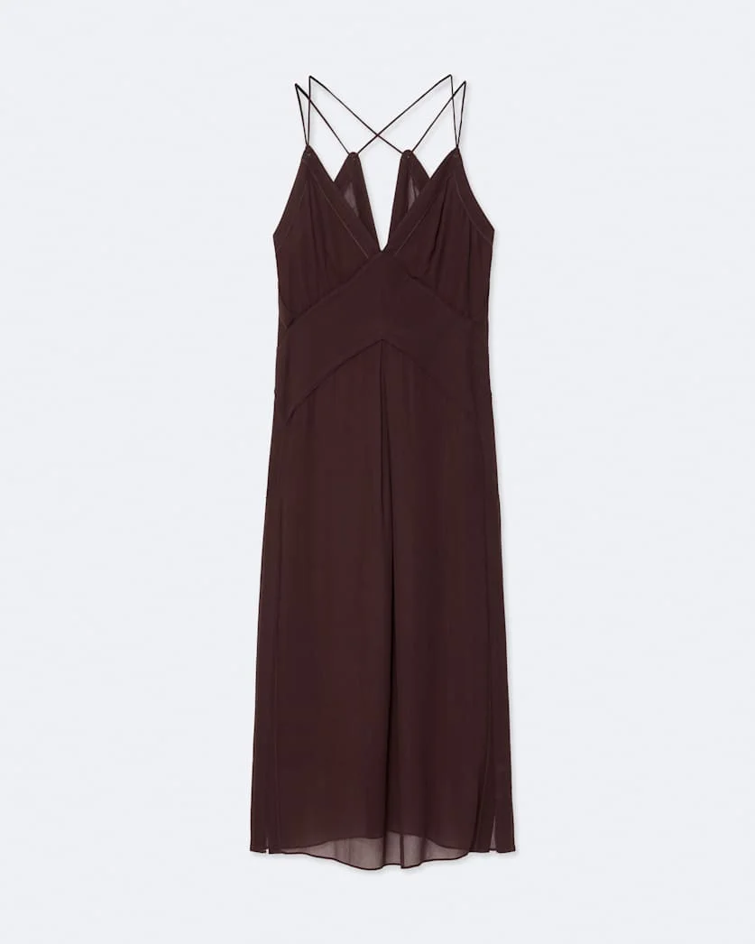 FAWN VISCOSE MIDI SLIP DRESS - 1