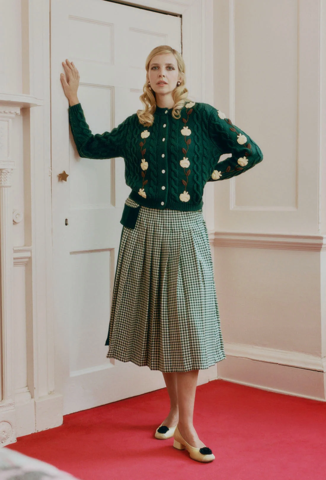Braeburn Cardigan - Forest Green/Multi - 1