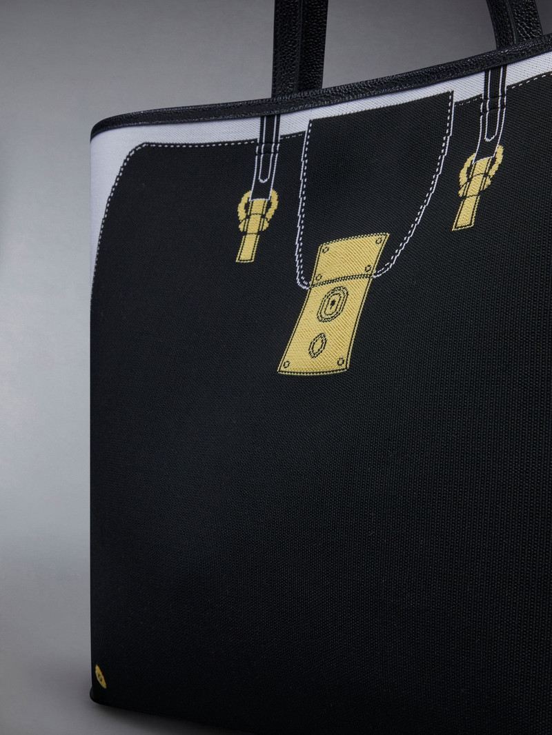 Knit Jacquard Panel Trompe L'oeil Mrs. Thom Soft Tote 6