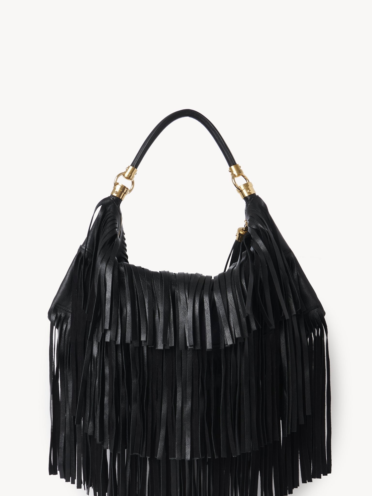 CHLOÉ FOULARD SHOULDER BAG IN FRINGED LEATHER - 4