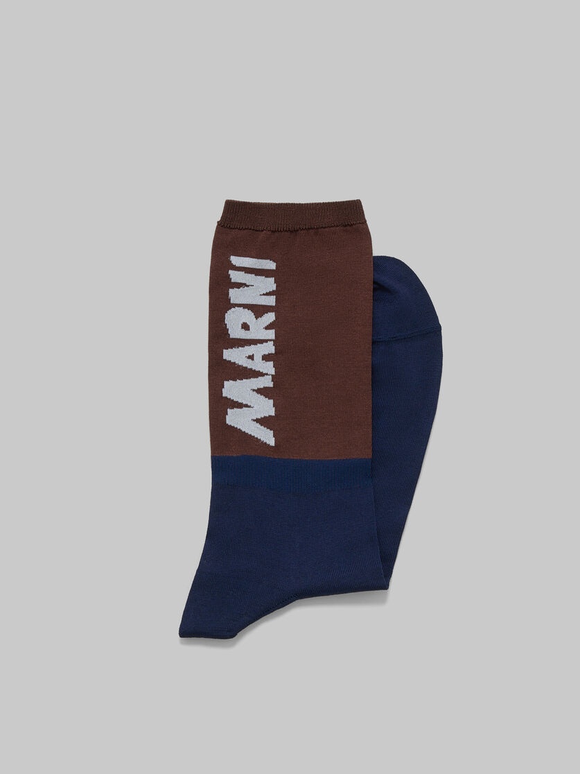 BROWN AND BLUE SOCKS WITH MARNI LOGO - 2