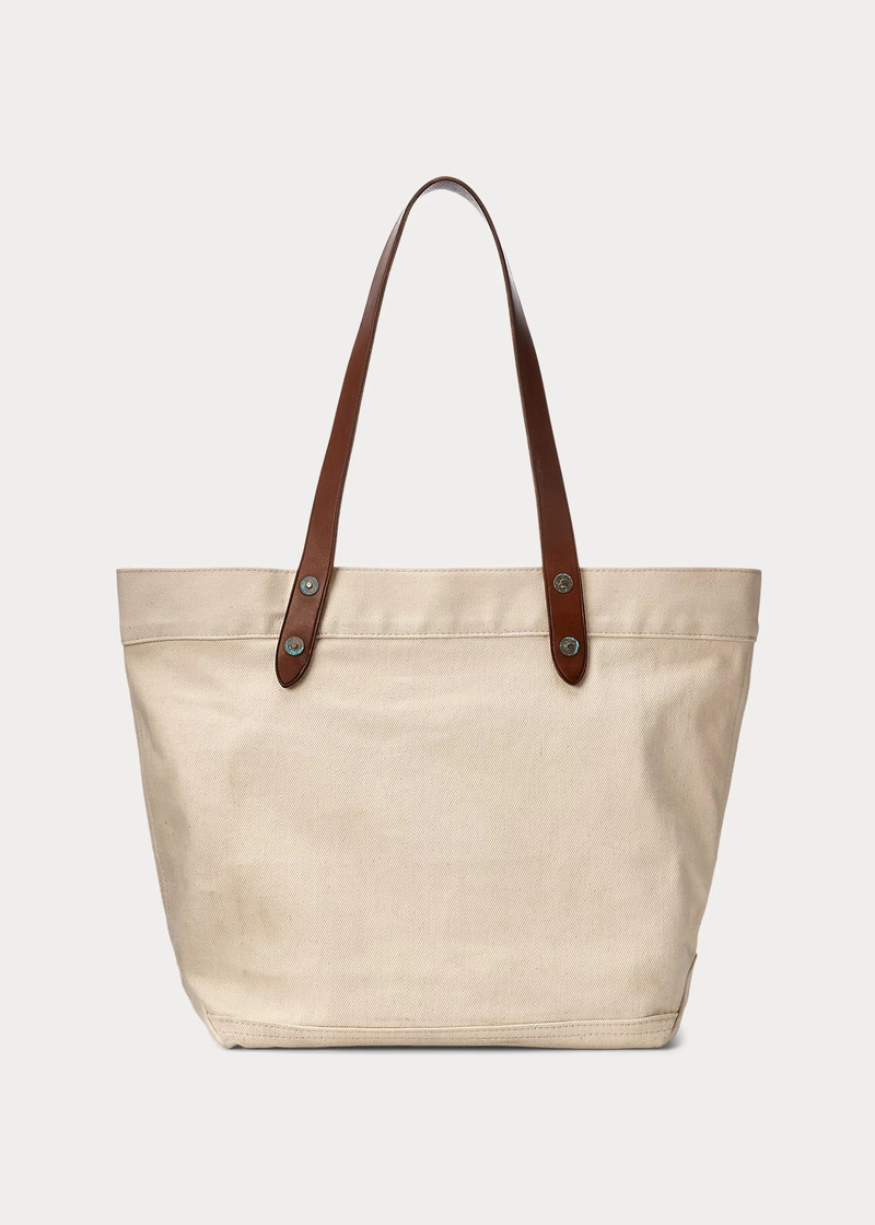 Leather-Trim Twill Tote 3