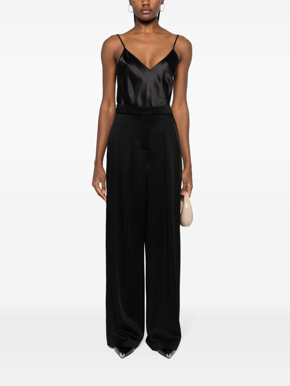 V-neck silk top - 2