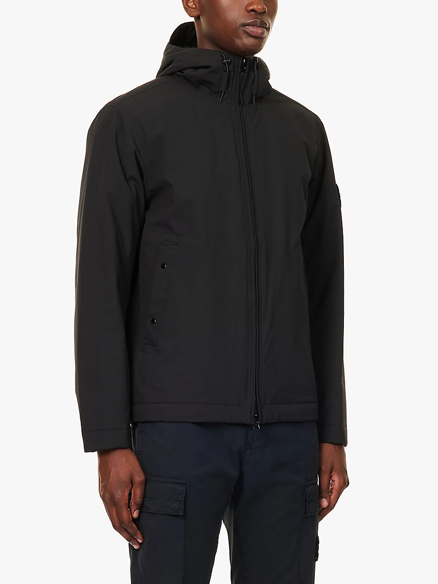 Brand-patch hooded stretch-woven jacket - 3