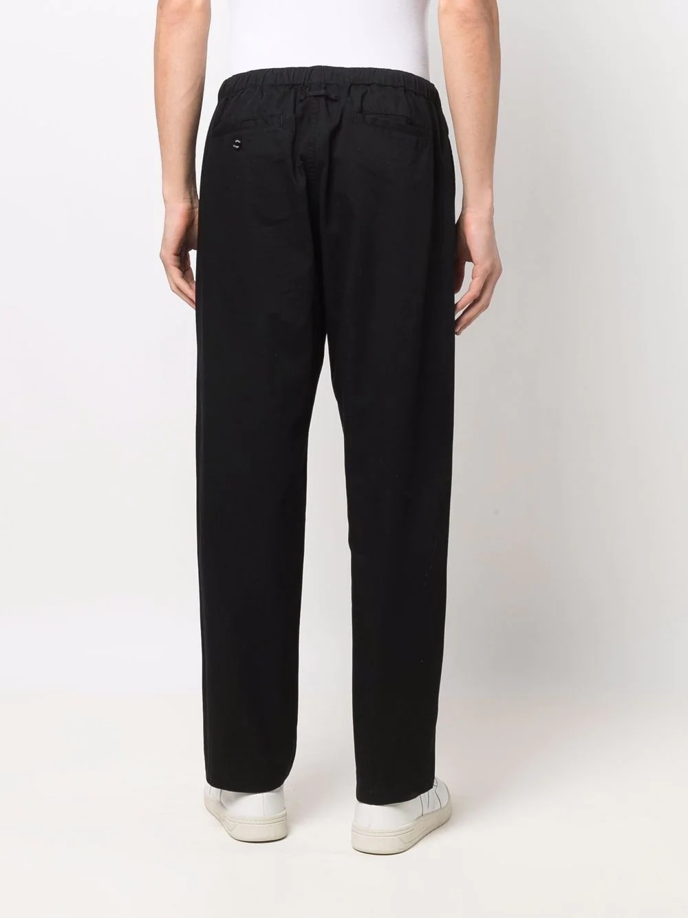 elasticated-waist straight-leg trousers - 4