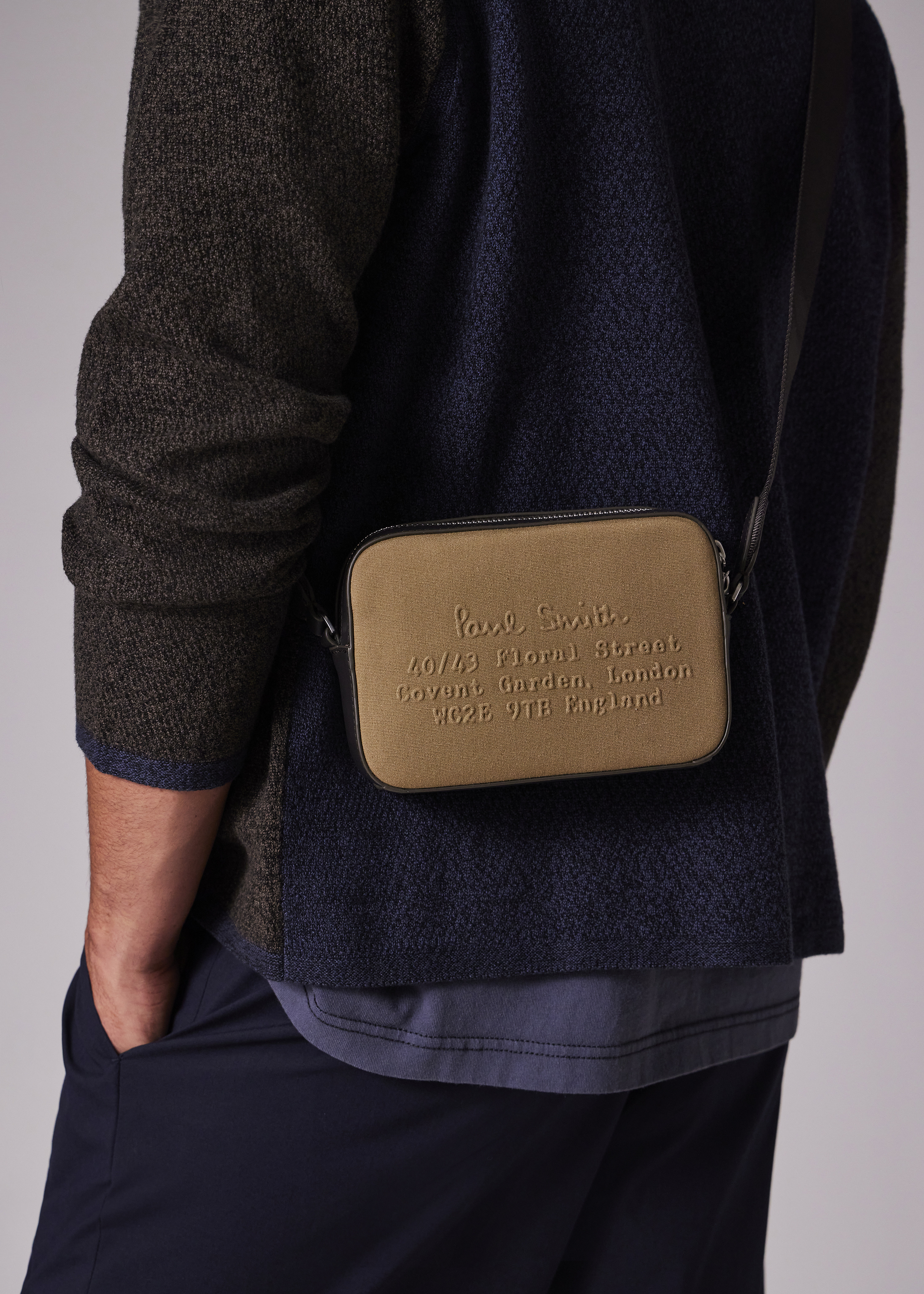 Khaki 'Floral Street' Small Cotton Canvas Flight Bag - 7