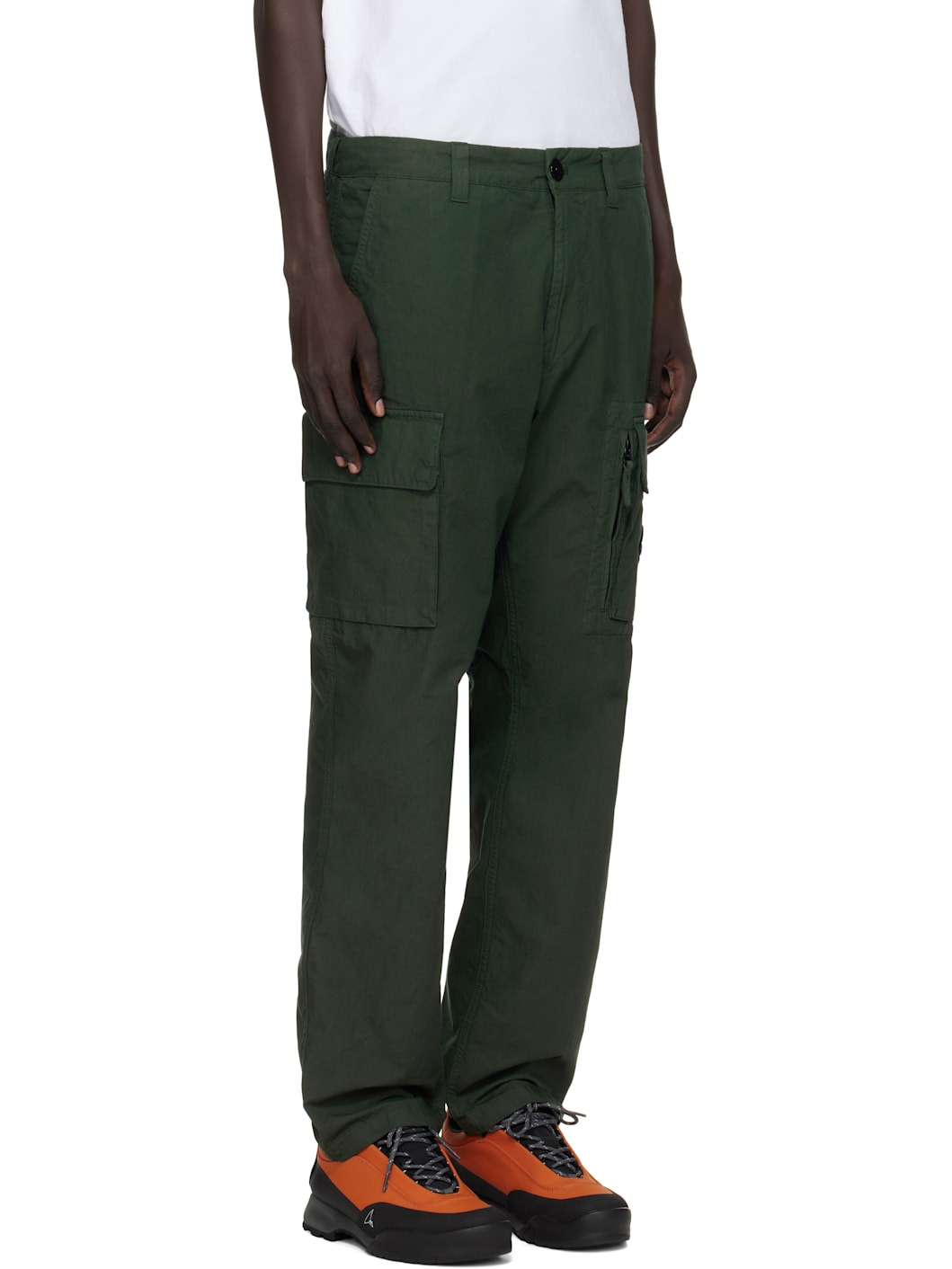 Green 3100006 Canvas Weave Cotton Cargo Pants - 2