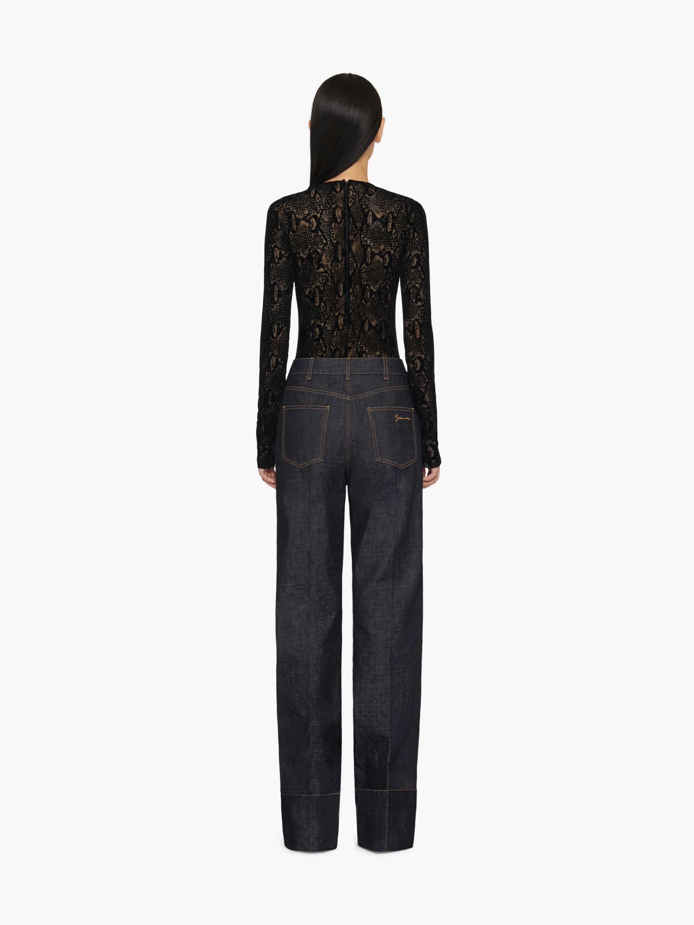 BODYSUIT IN PYTHON PRINT TULLE WITH 4G DETAIL - 3