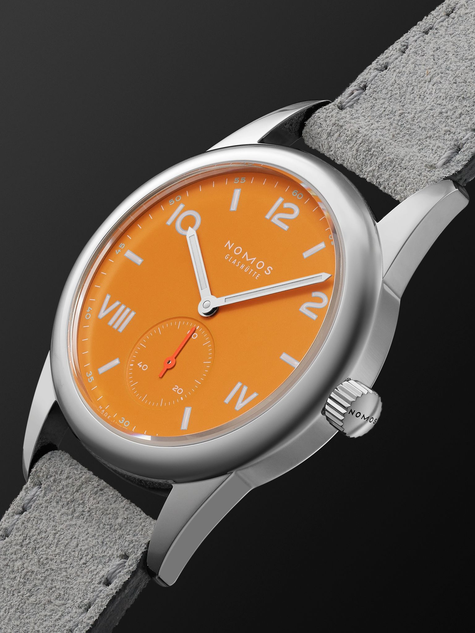 Club Campus Hand-Wound 36mm Stainless Steel and Leather Watch, Ref. No. 710 Orange - 3