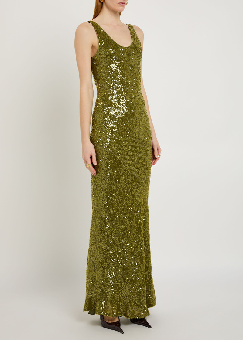 GALVAN Galvan Moonlight Valletta Sequin-embellished Chiffon Gown outlook