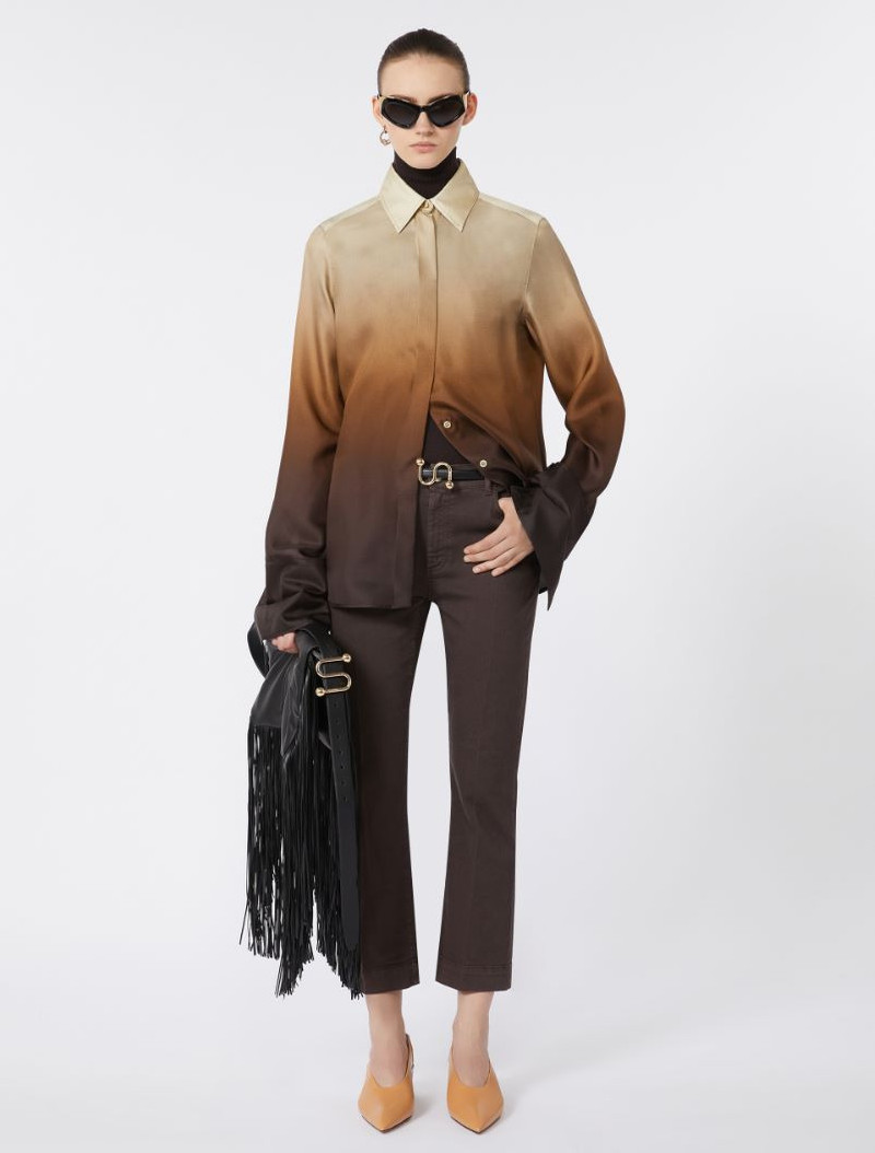 Sportmax Slim-fit silk dégradé shirt outlook