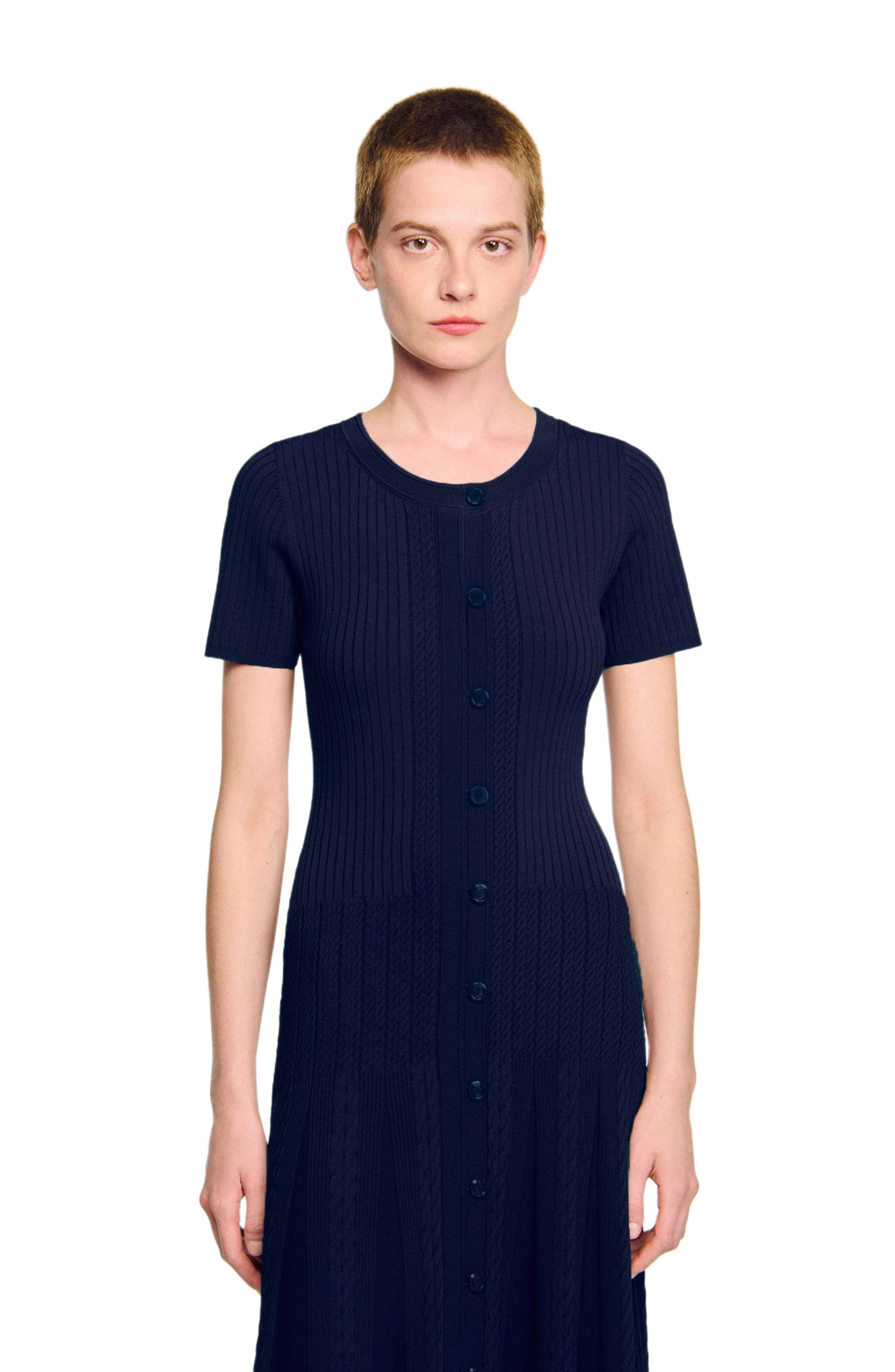 SANDRO Knit maxi dress in Navy Blue at Nordstrom - 3