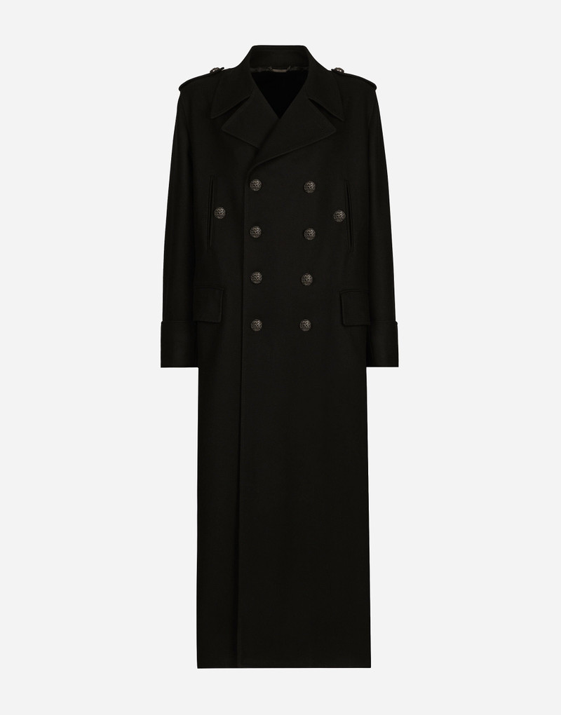 Long wool military-style coat 1