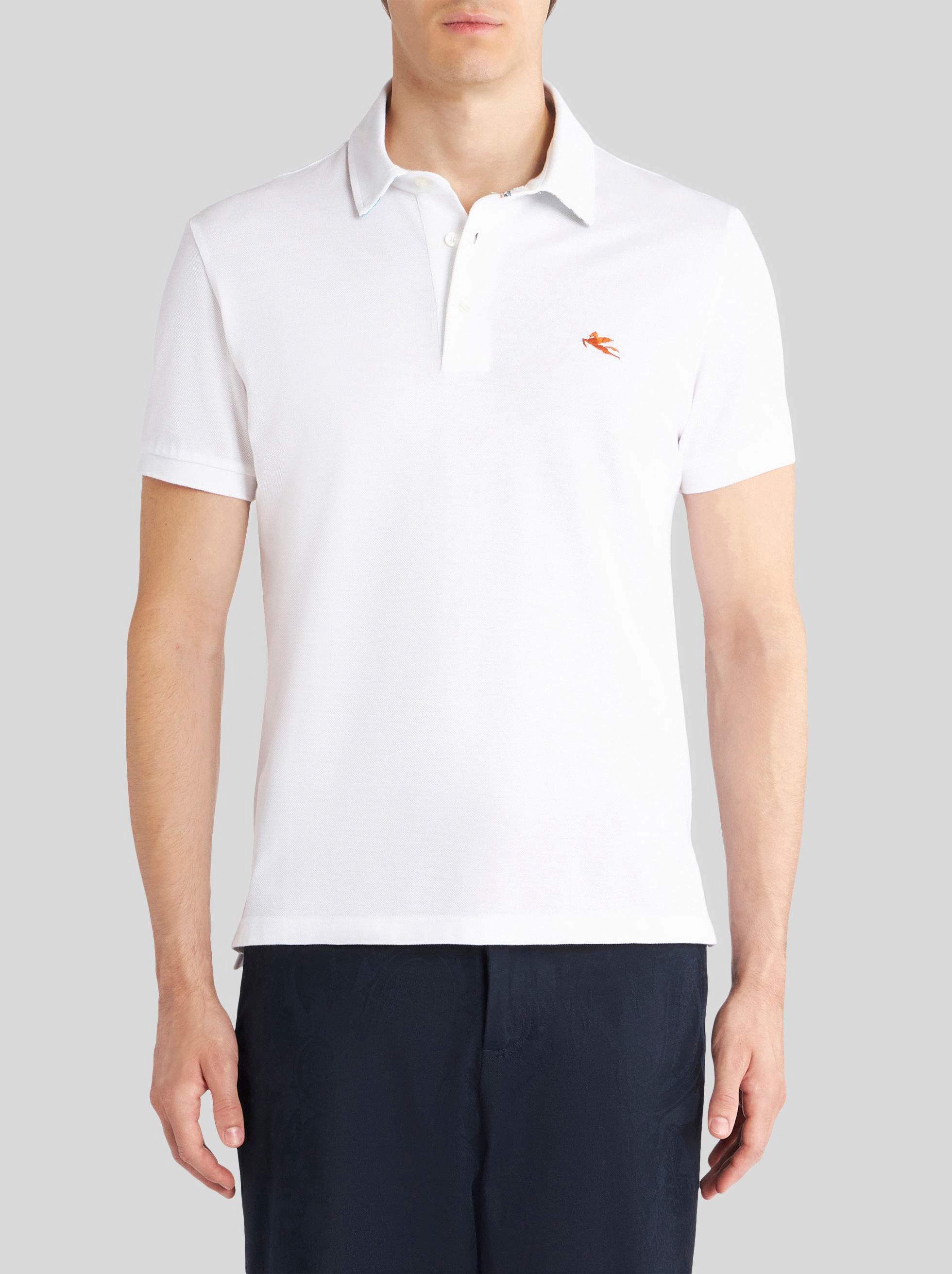 COTTON POLO SHIRT WITH PEGASO - 2