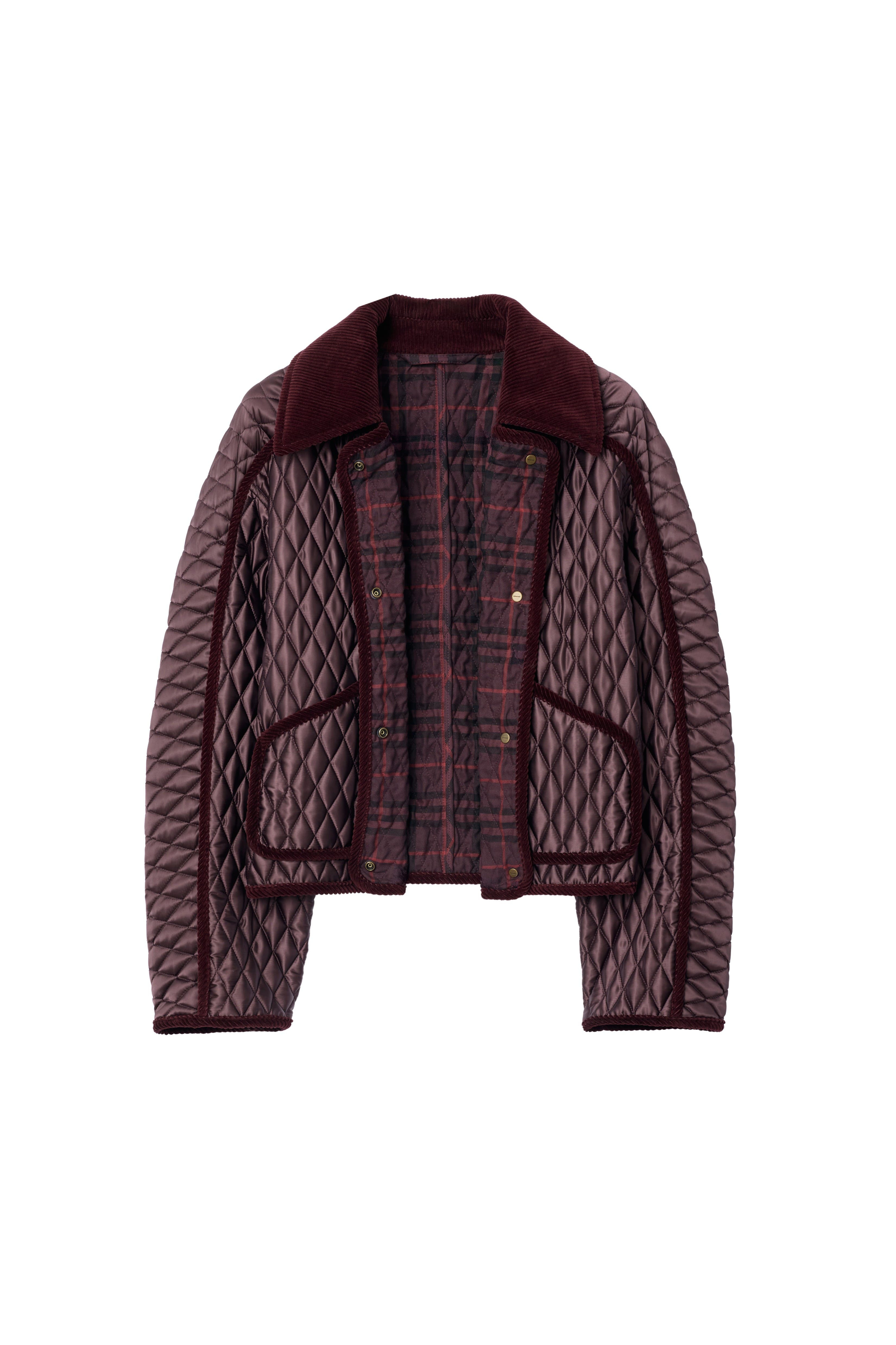 burberry Cropped Quilted Nylon Floriston Jacket in Mahogany Brown at Nordstrom - 5