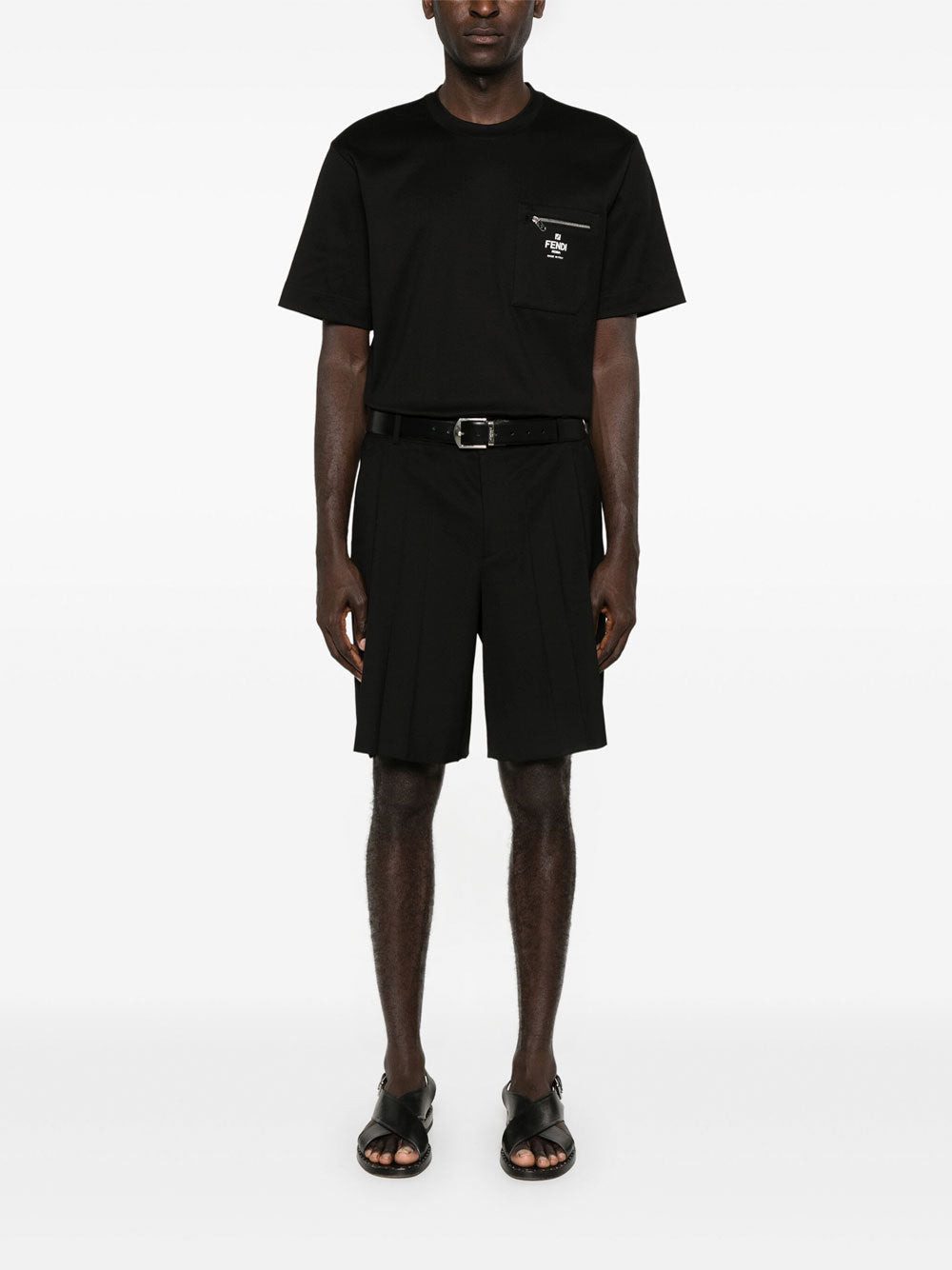 Zip-Detail Fendi Roma Cotton T-Shirt - 5
