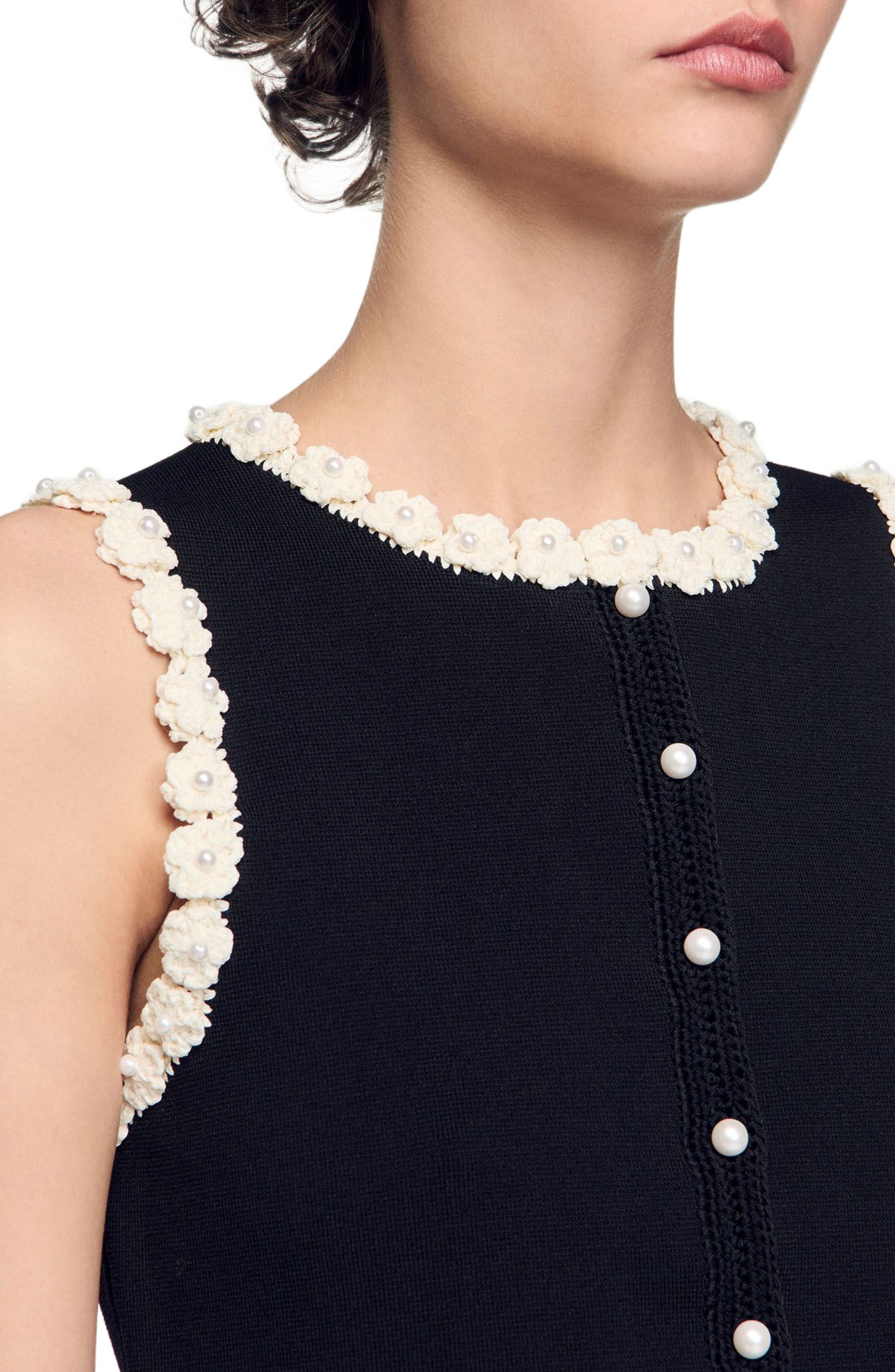 SANDRO Crochet cardigan in Black at Nordstrom - 4