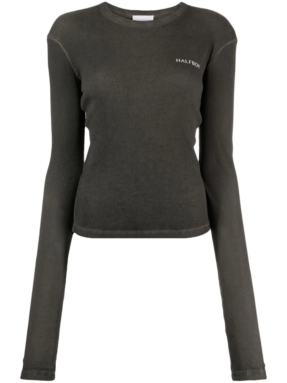 logo-print ribbed cotton T-shirt - 1